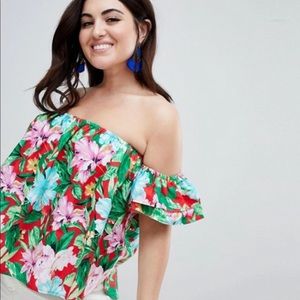 ASOS Plus Size Floral Off the Shoulder Top